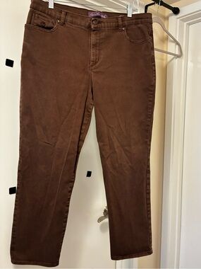 Brown Straight Leg Slacks